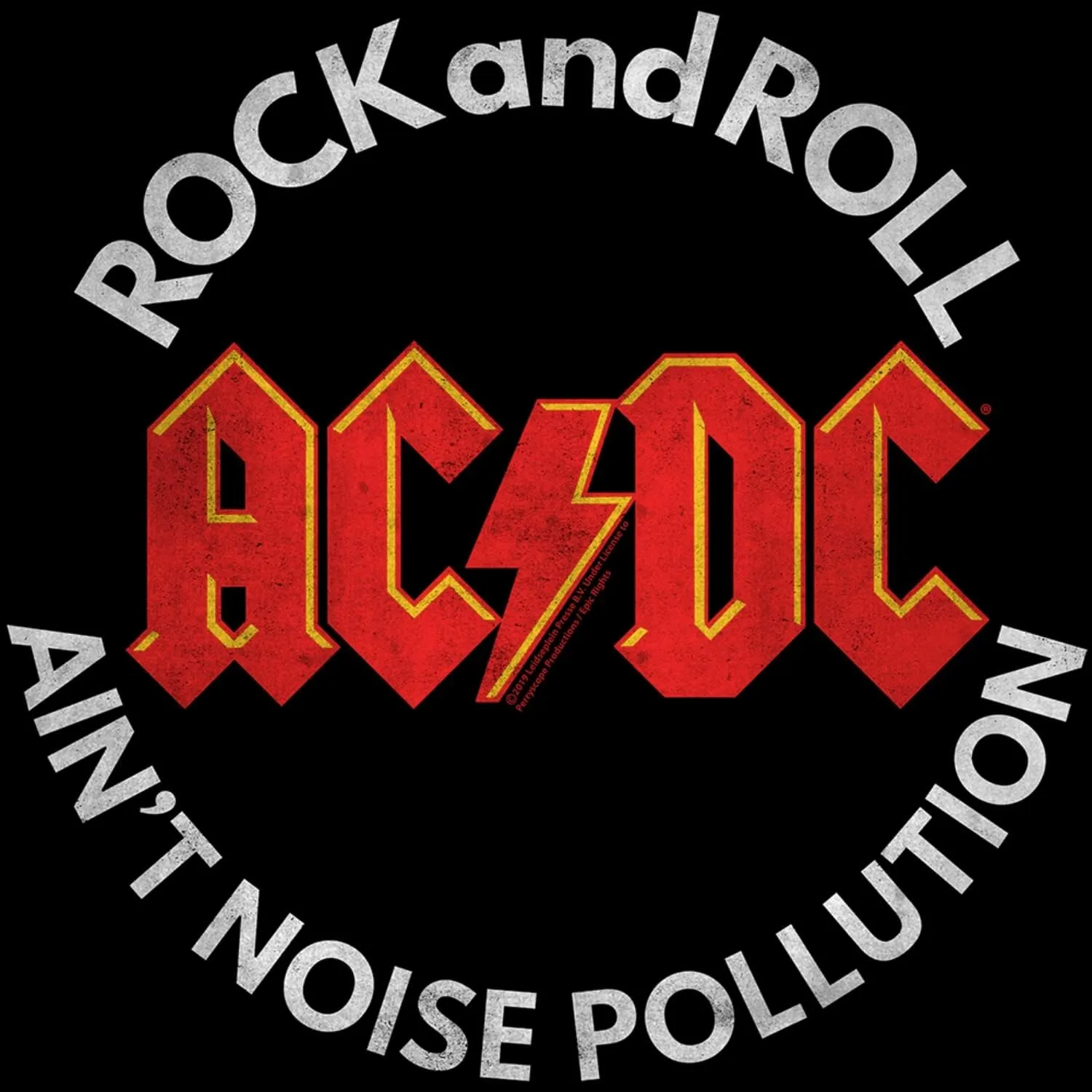 ACDC Vintage Rock Band Rock and Roll Ain't Noise Pollution Image Adult 3/4 Sleeve Raglan Shirt Graphic Tee
