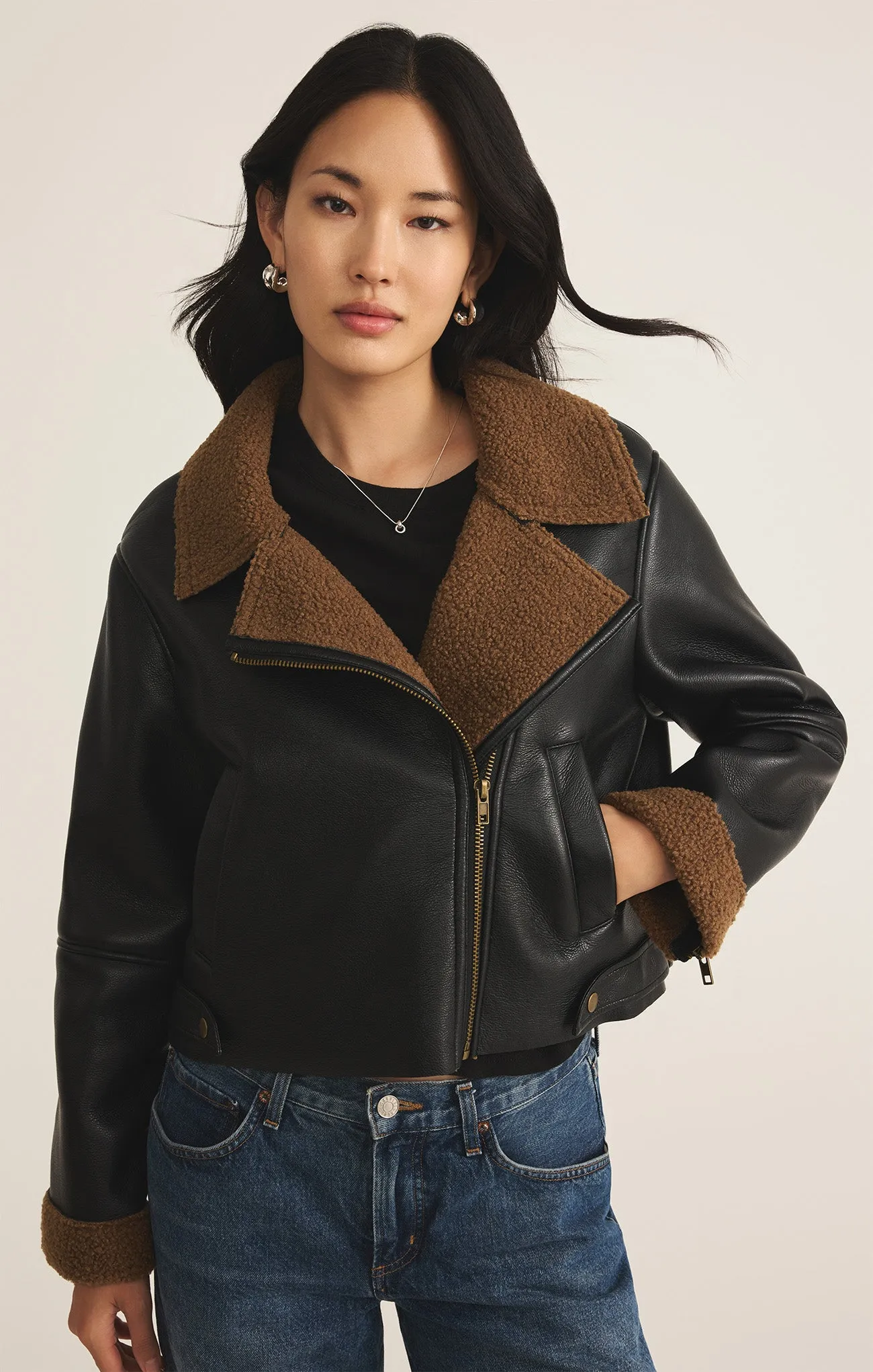 Ace Faux Leather Moto Jacket