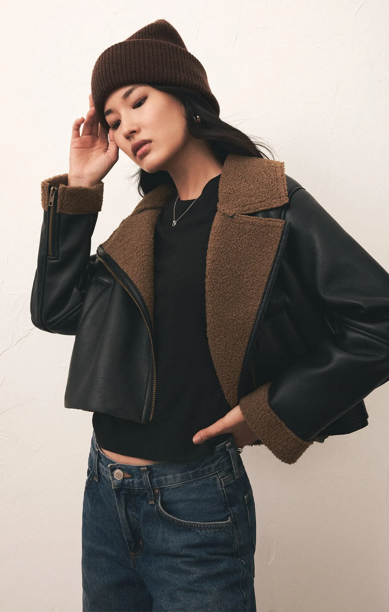 Ace Faux Leather Moto Jacket