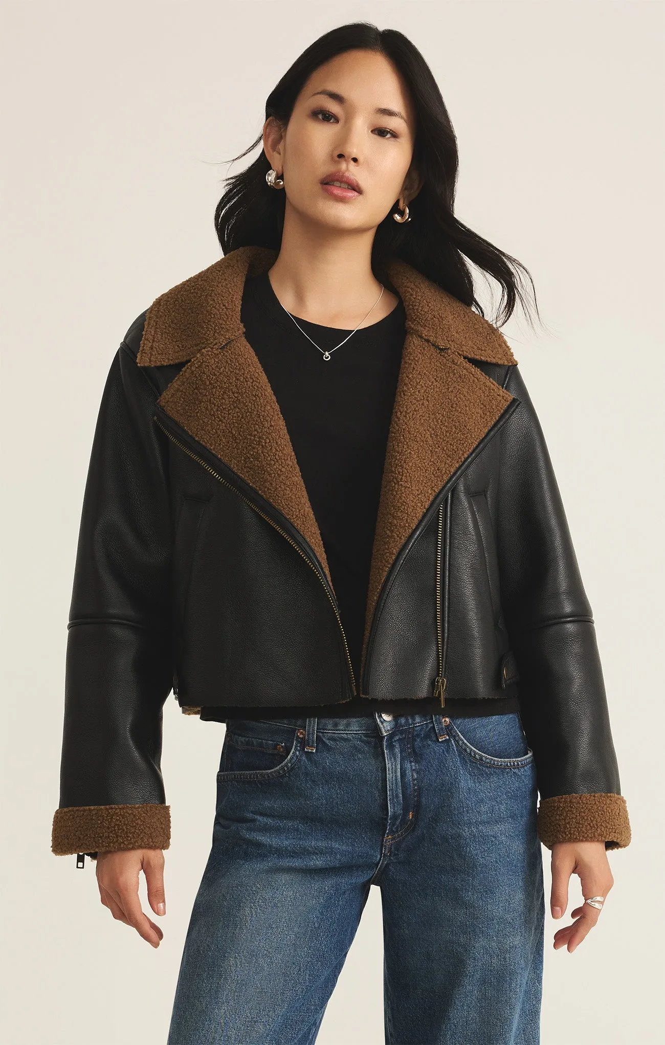 Ace Faux Leather Moto Jacket