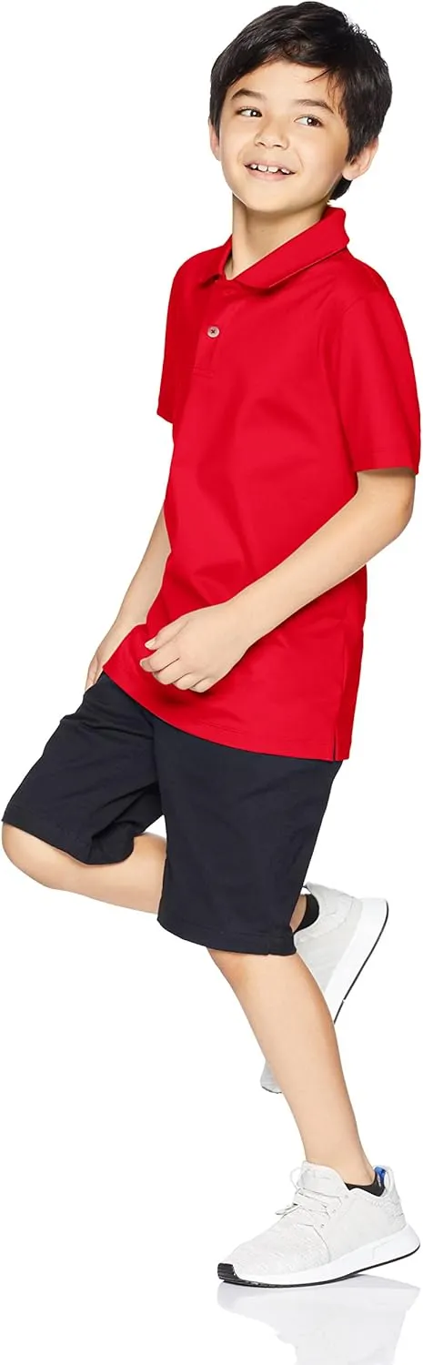 Amazon Essentials Boys and Toddlers' Active Performance Polo Shirts, Pack of 2
