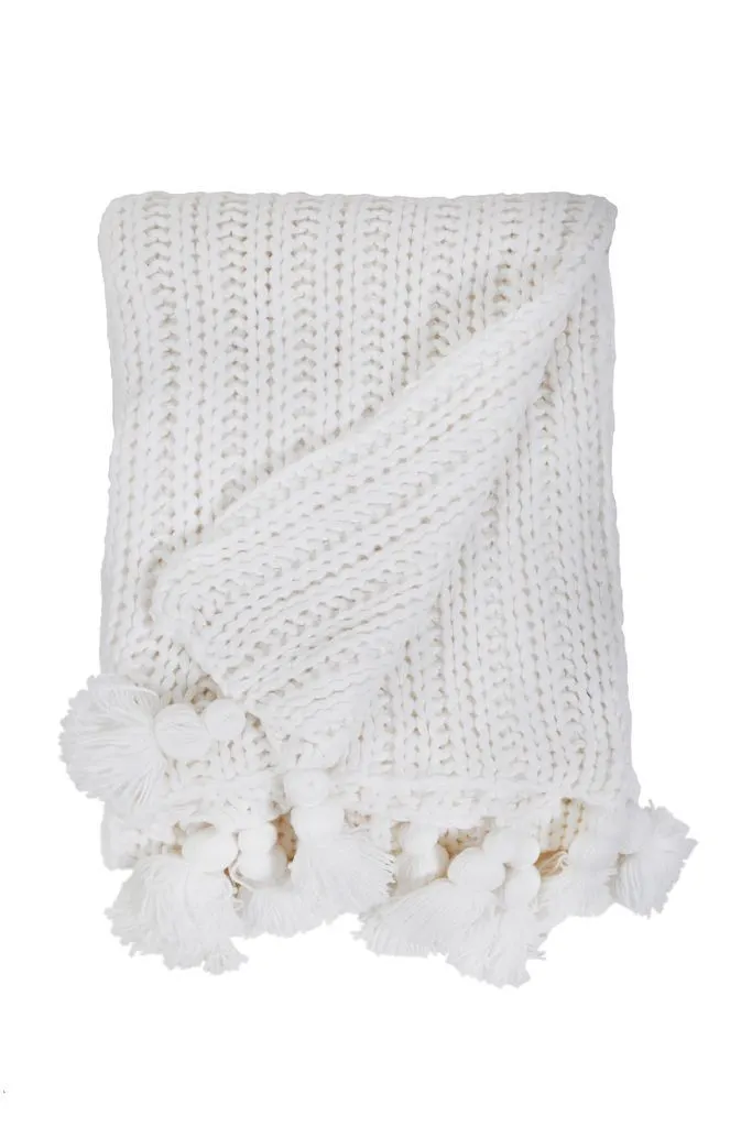 Anacapa White Oversized Throw by Pom Pom at Home