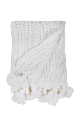 Anacapa White Oversized Throw by Pom Pom at Home