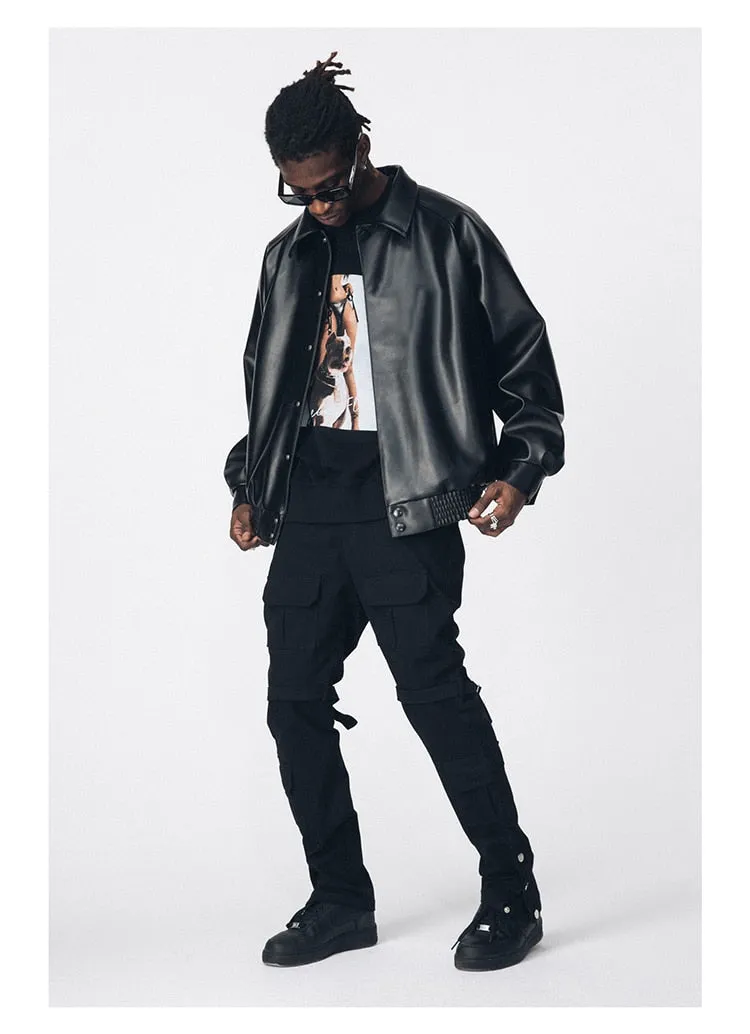Black Oversized Leather Jacket