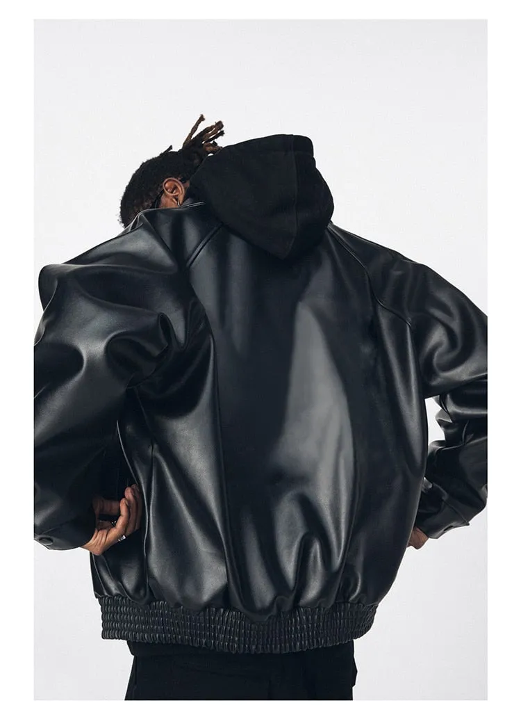 Black Oversized Leather Jacket