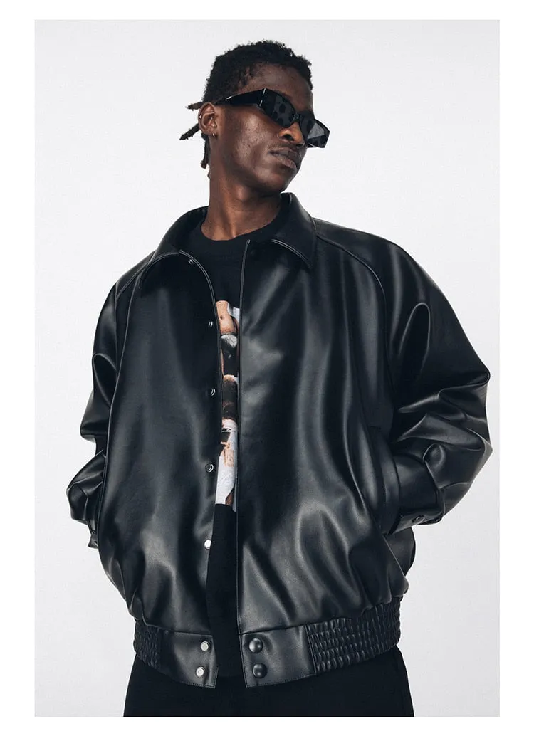 Black Oversized Leather Jacket