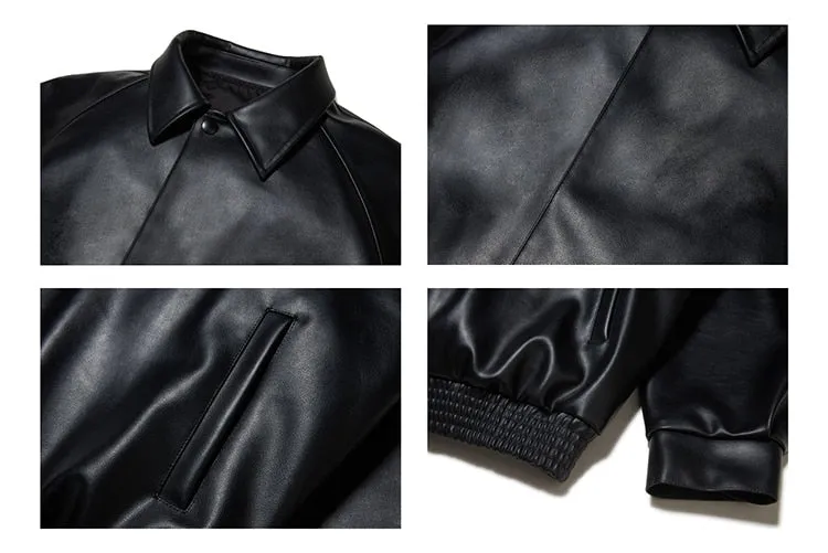 Black Oversized Leather Jacket