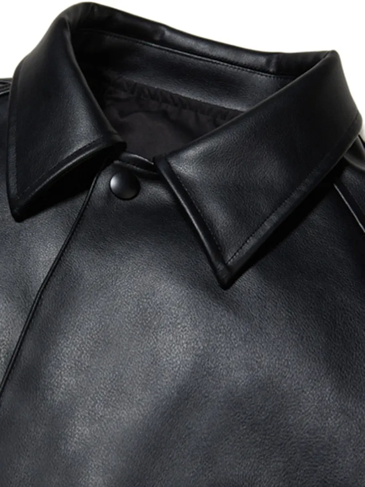 Black Oversized Leather Jacket
