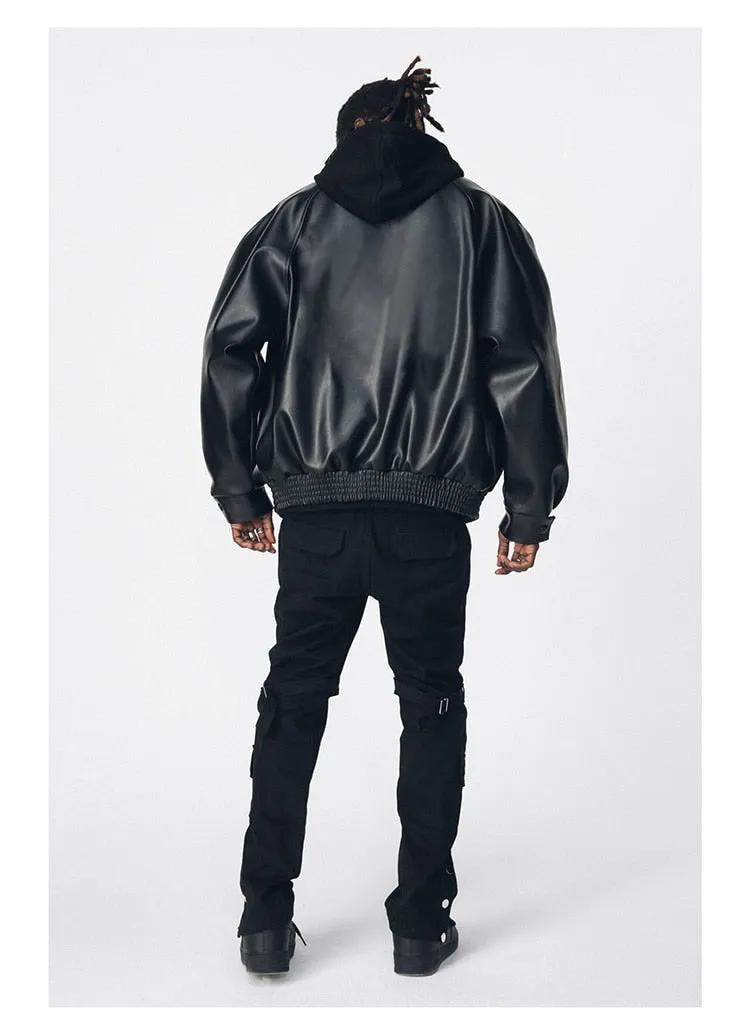 Black Oversized Leather Jacket