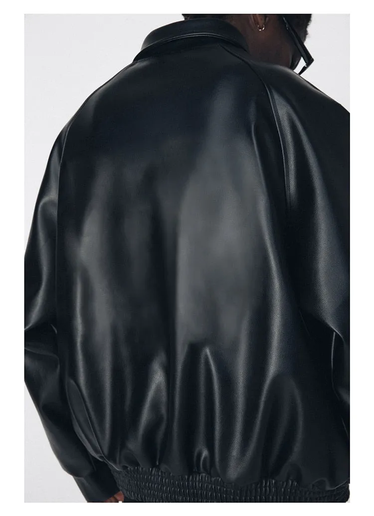 Black Oversized Leather Jacket