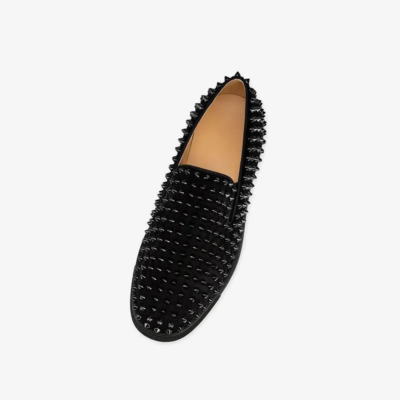 Black Suede Slip-On Sneakers