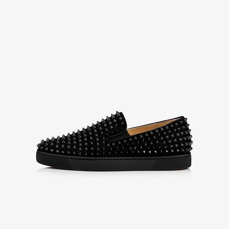 Black Suede Slip-On Sneakers
