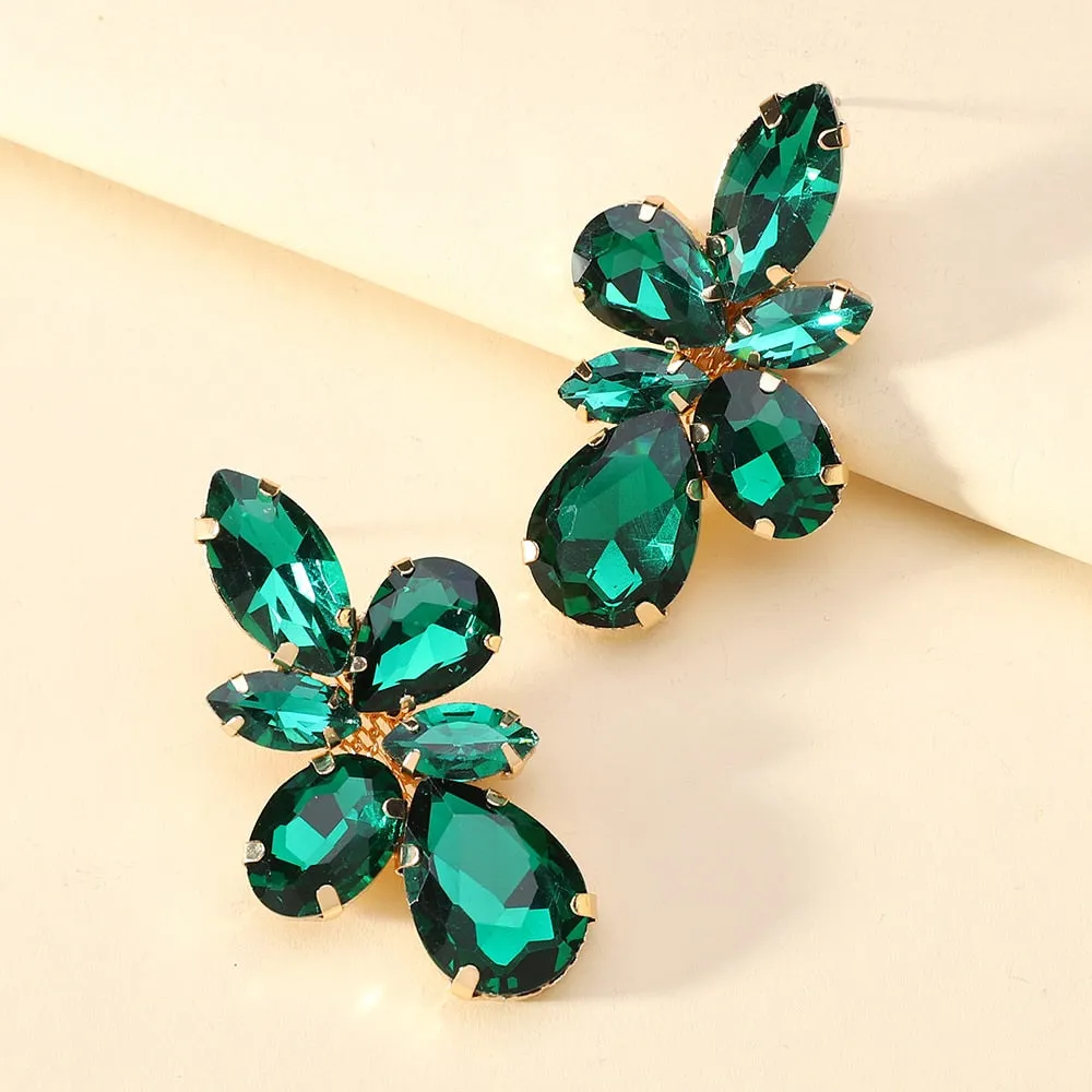 Bohemian Multicolor Crystal Glass Big Dangle Earrings For Women