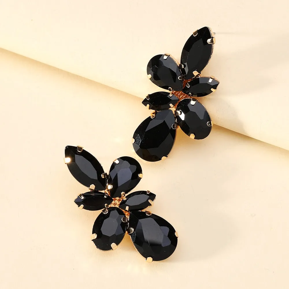 Bohemian Multicolor Crystal Glass Big Dangle Earrings For Women