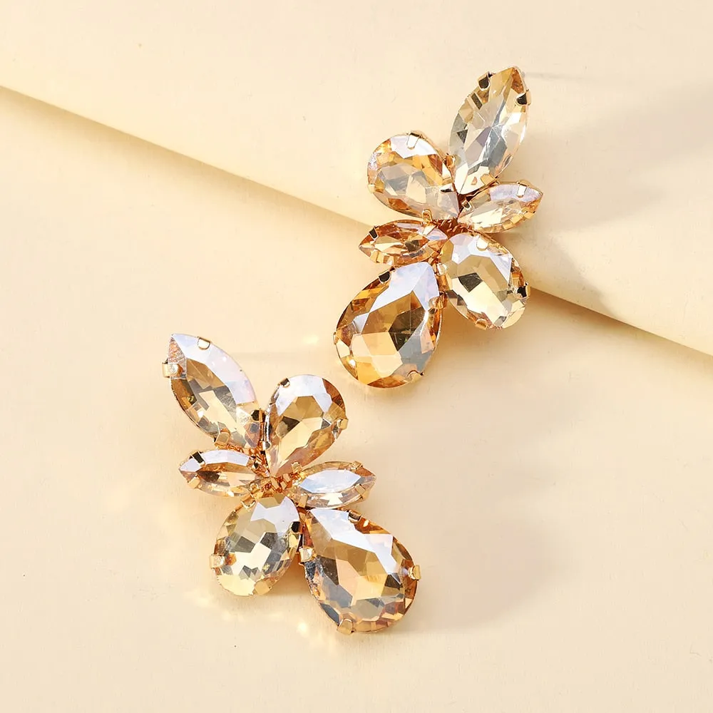 Bohemian Multicolor Crystal Glass Big Dangle Earrings For Women