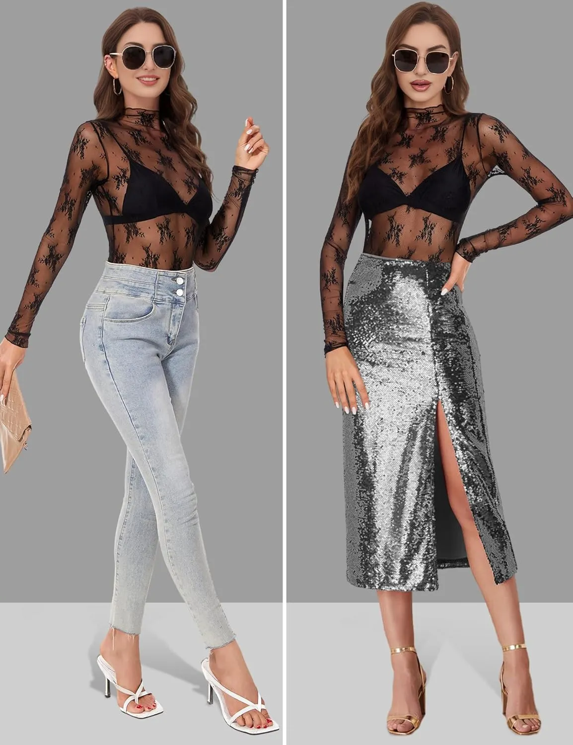 Buauty Sheer Tops for Women,Mesh Fishnet Tops Plus Size,Stylish and Sensational Mesh Blouses for Fashion-Forward Ladies