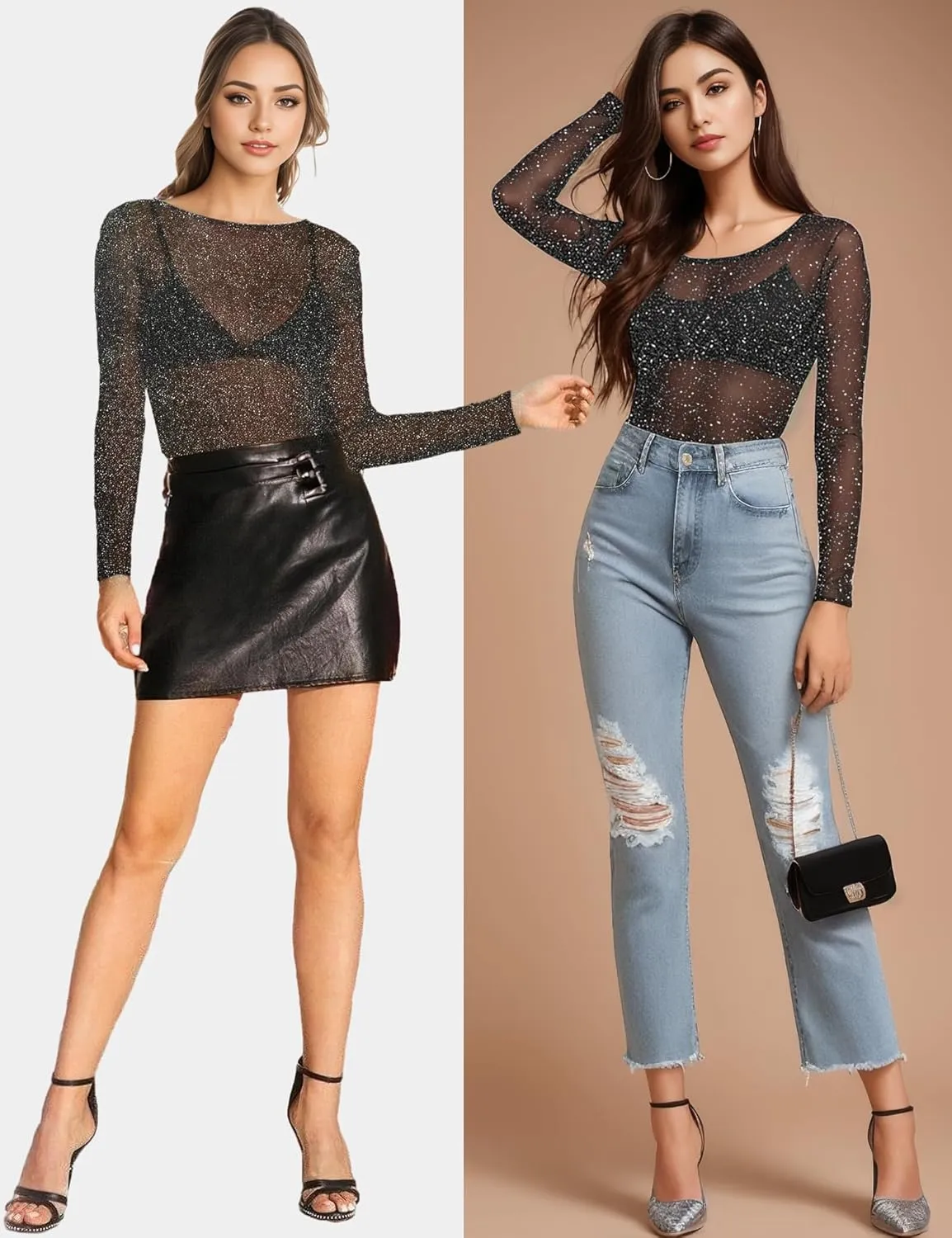 Buauty Sheer Tops for Women,Mesh Fishnet Tops Plus Size,Stylish and Sensational Mesh Blouses for Fashion-Forward Ladies