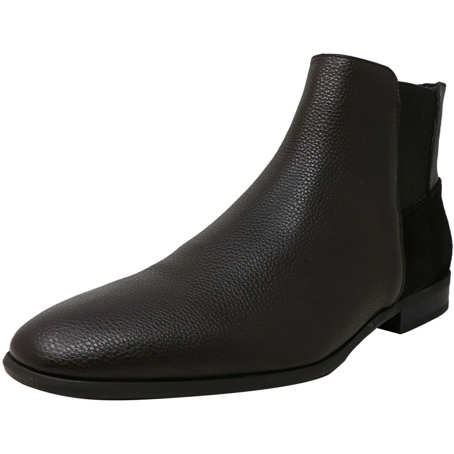 Calvin Klein Mens Larry Tumbled Leather Calf Suede Ankle-High Mid calf Boot 7.5