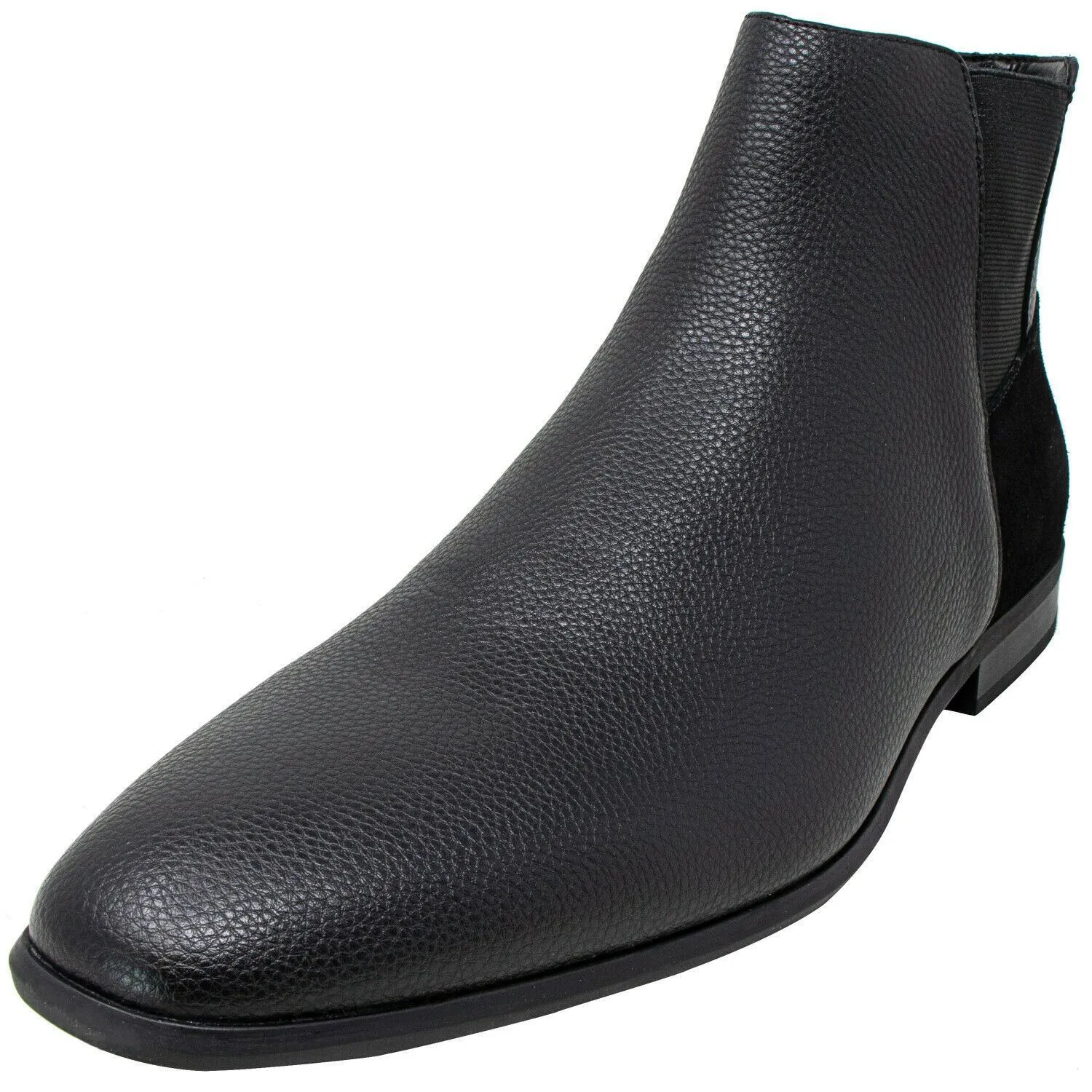 Calvin Klein Mens Larry Tumbled Leather Calf Suede Ankle-High Mid calf Boot 7.5
