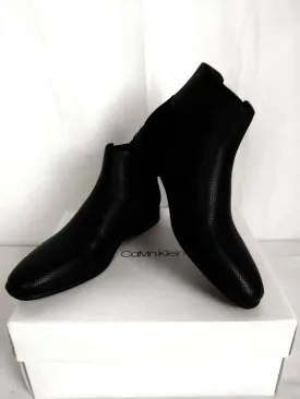 Calvin Klein Mens Larry Tumbled Leather Calf Suede Ankle-High Mid calf Boot 7.5