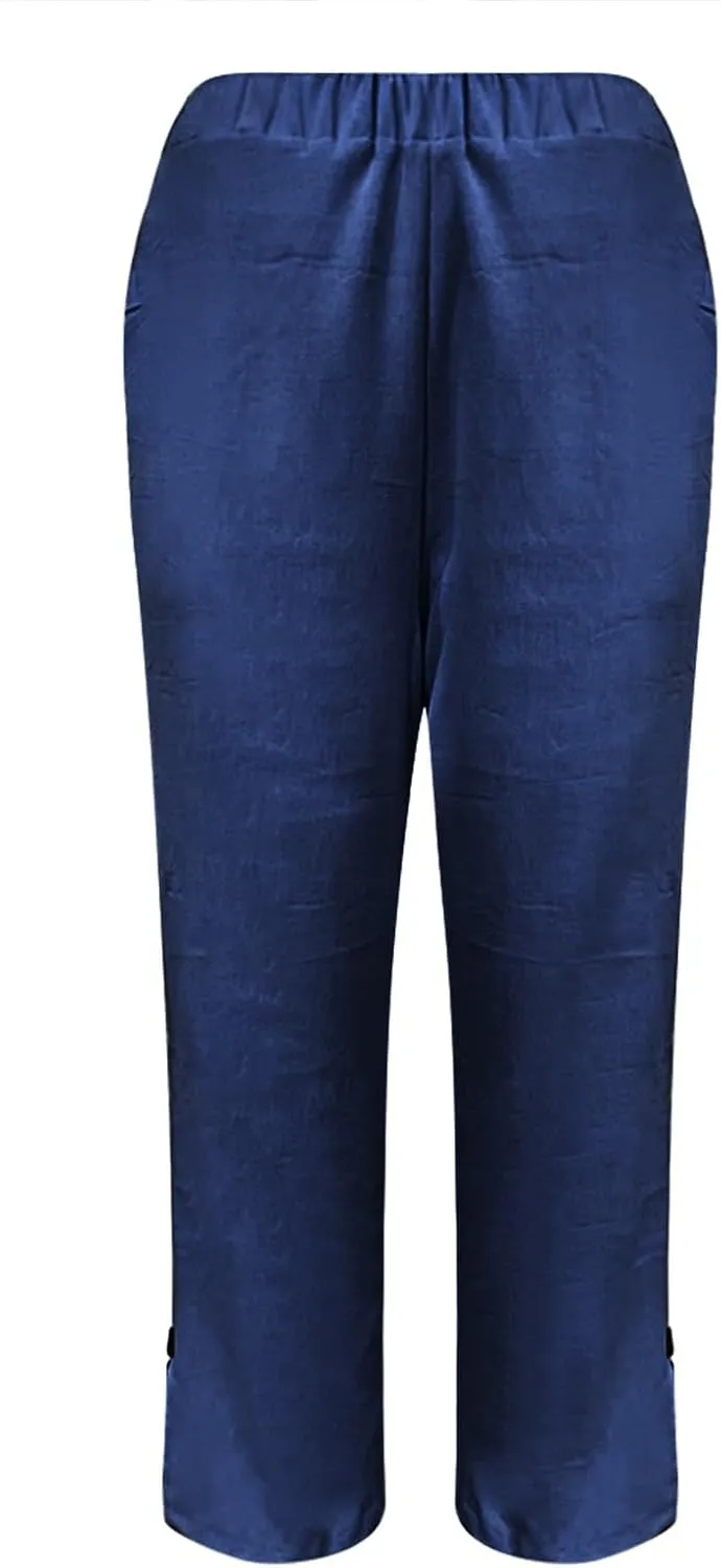 Capri Pants for Women Womens Capris Linen Pants with Pockets Cotton Joggers for Women Ladies Summer Causel Slacks