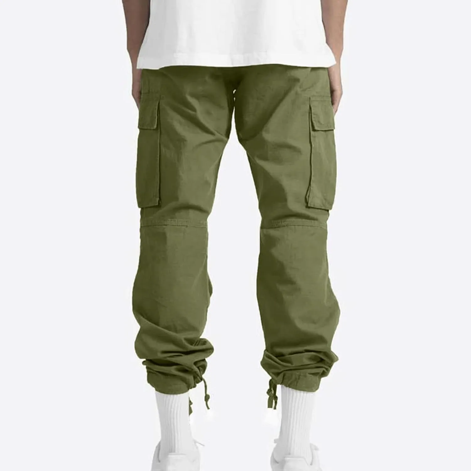 Cargo Work Pants for Men Elastic Waist Hiking Pants Plus Size Athletic Joggers with Multi Pockets Outdoor Tactical Pant