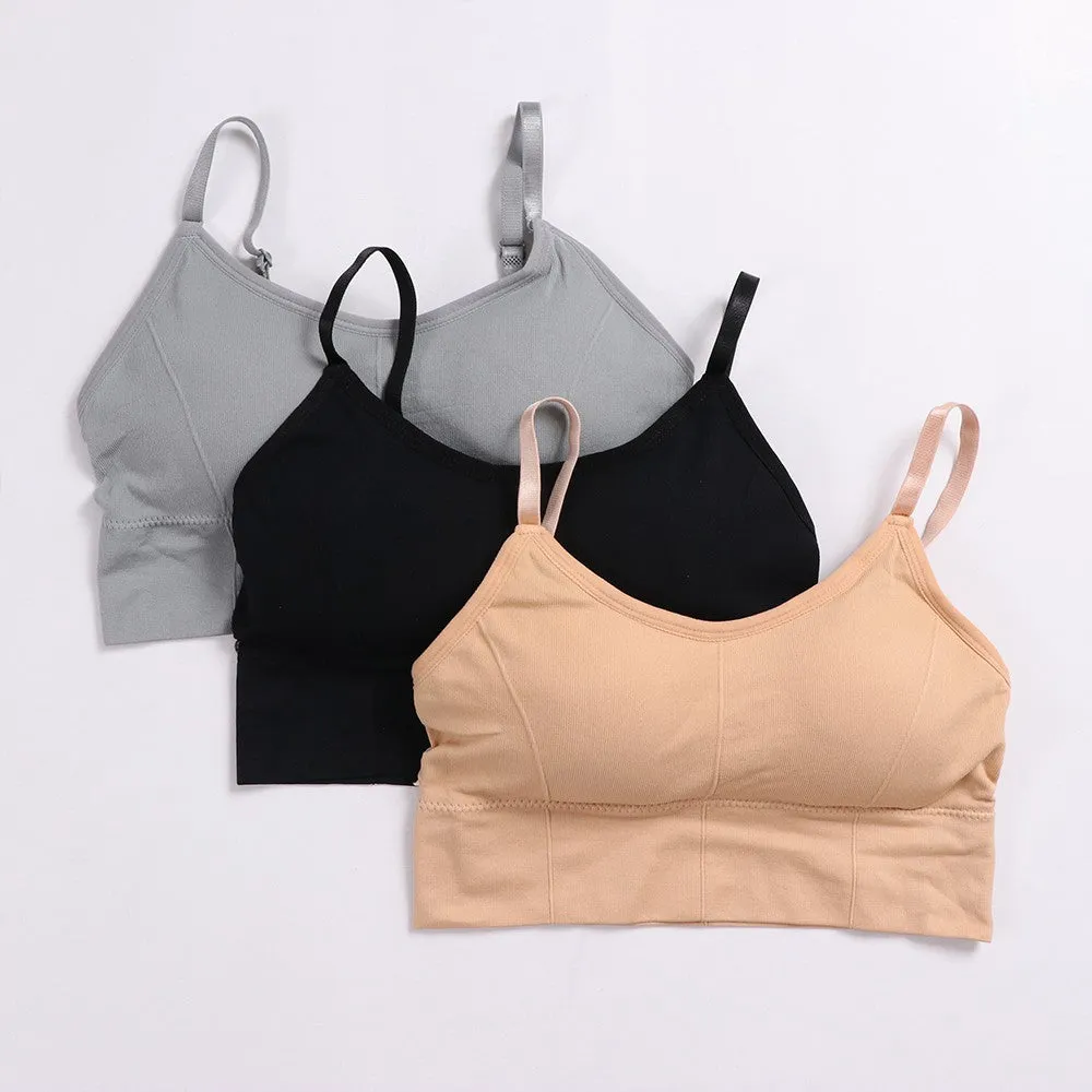 Cotton Padded Wire Free Sports Bra - Pack of 3