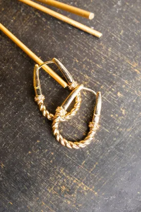 Crystal Avenue London Goldtone Huggie Hoop Earrings
