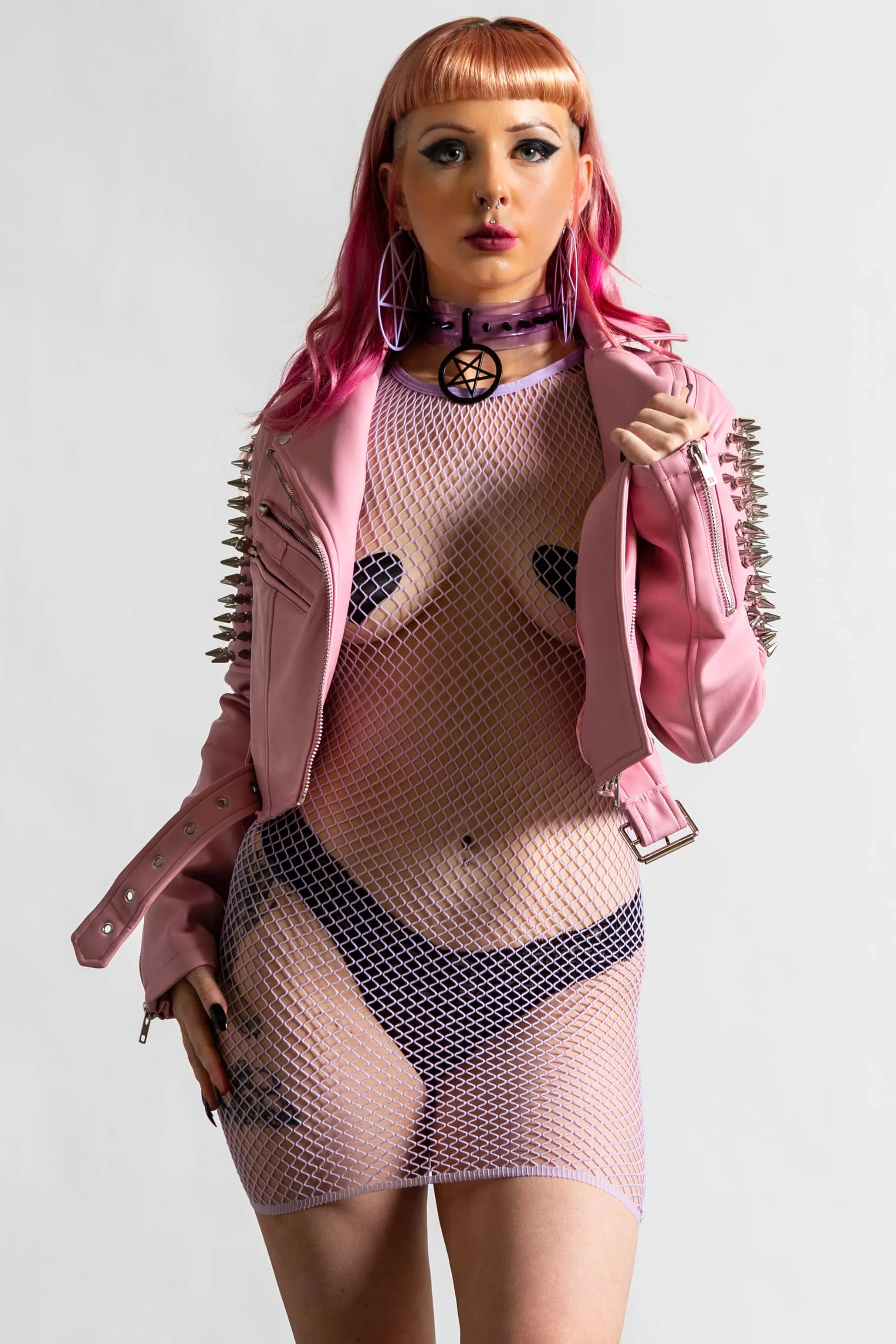 Disharmony Biker Jacket [PASTEL PINK]
