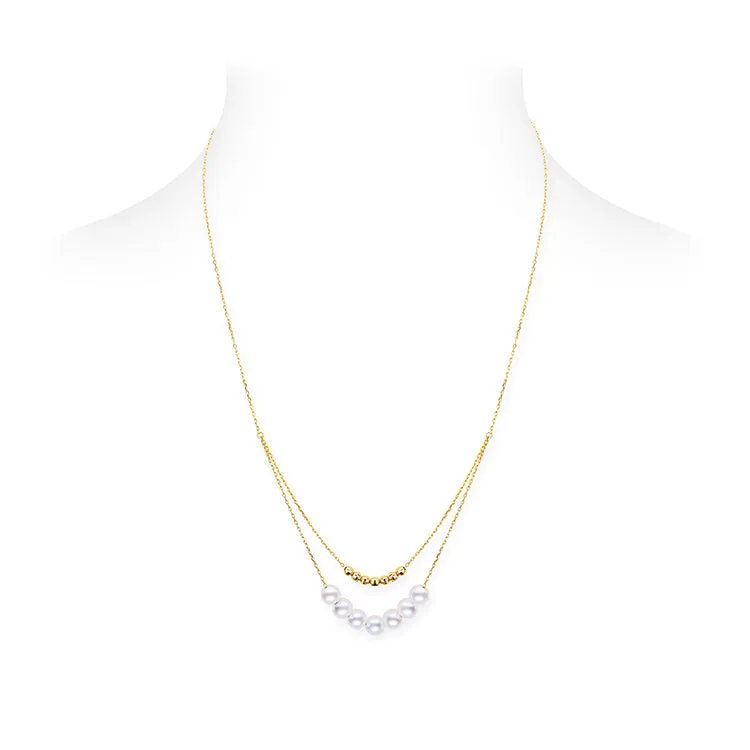 Double Layer Smile Freshwater Pearl Necklace
