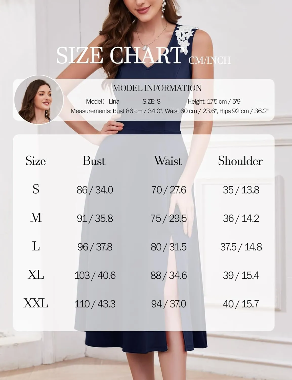 Dressystar Sleeveless Cocktail Party Dress with Pocket 2025 Women V Neck Slit Tea Length Casual Dresses Work Wedding Guest