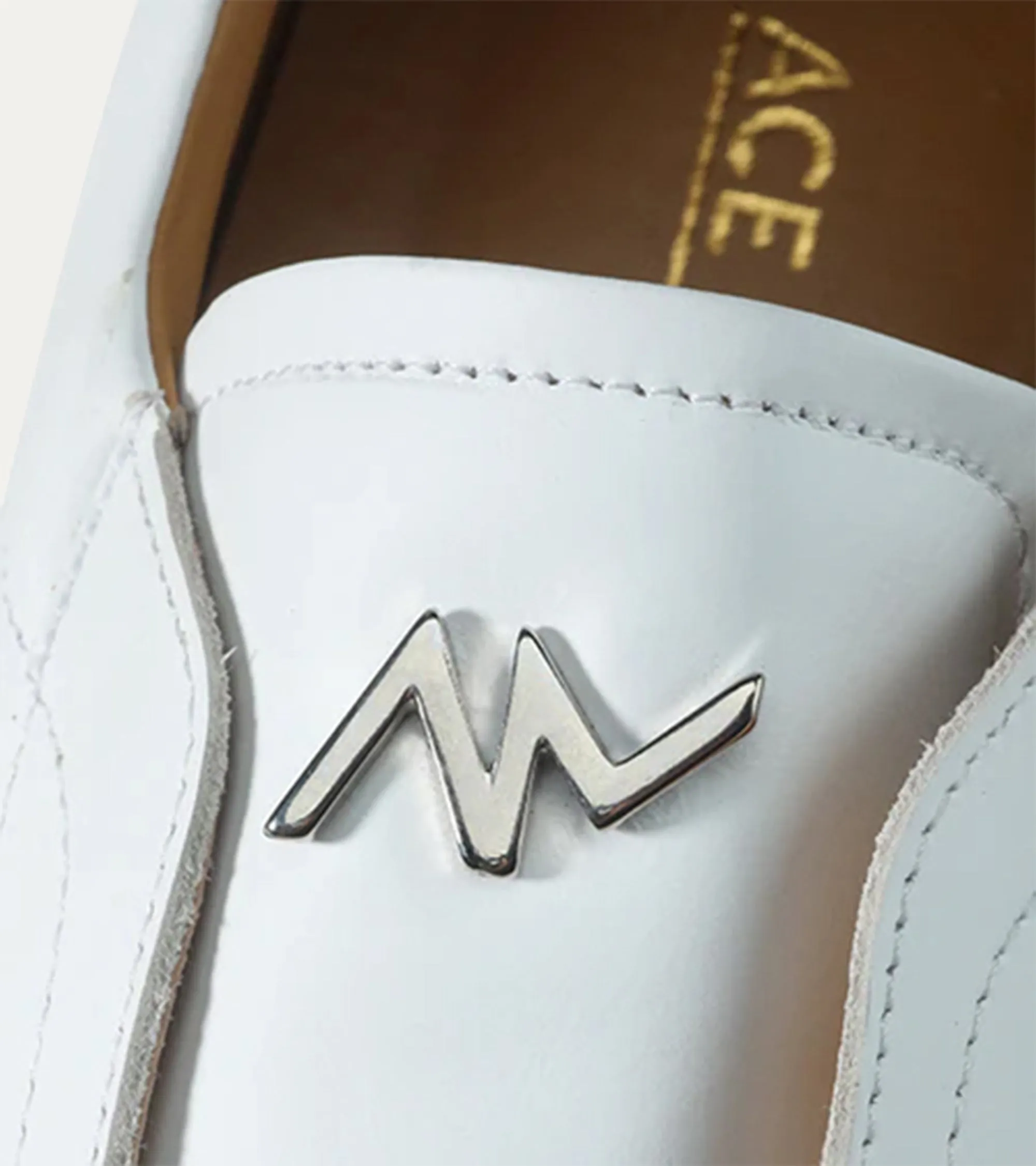 Elastic Slip On Sneaker In White Leather
