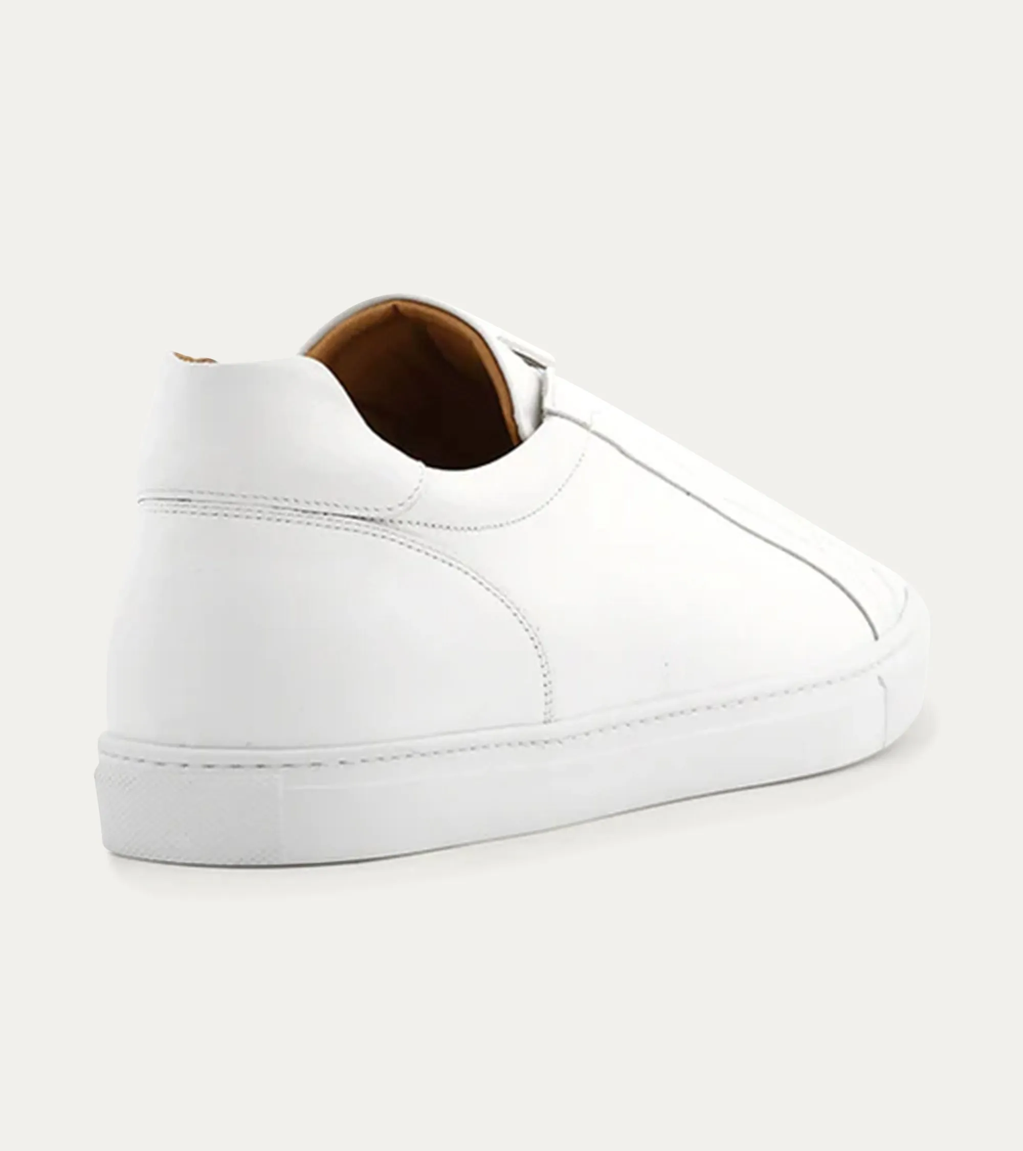 Elastic Slip On Sneaker In White Leather