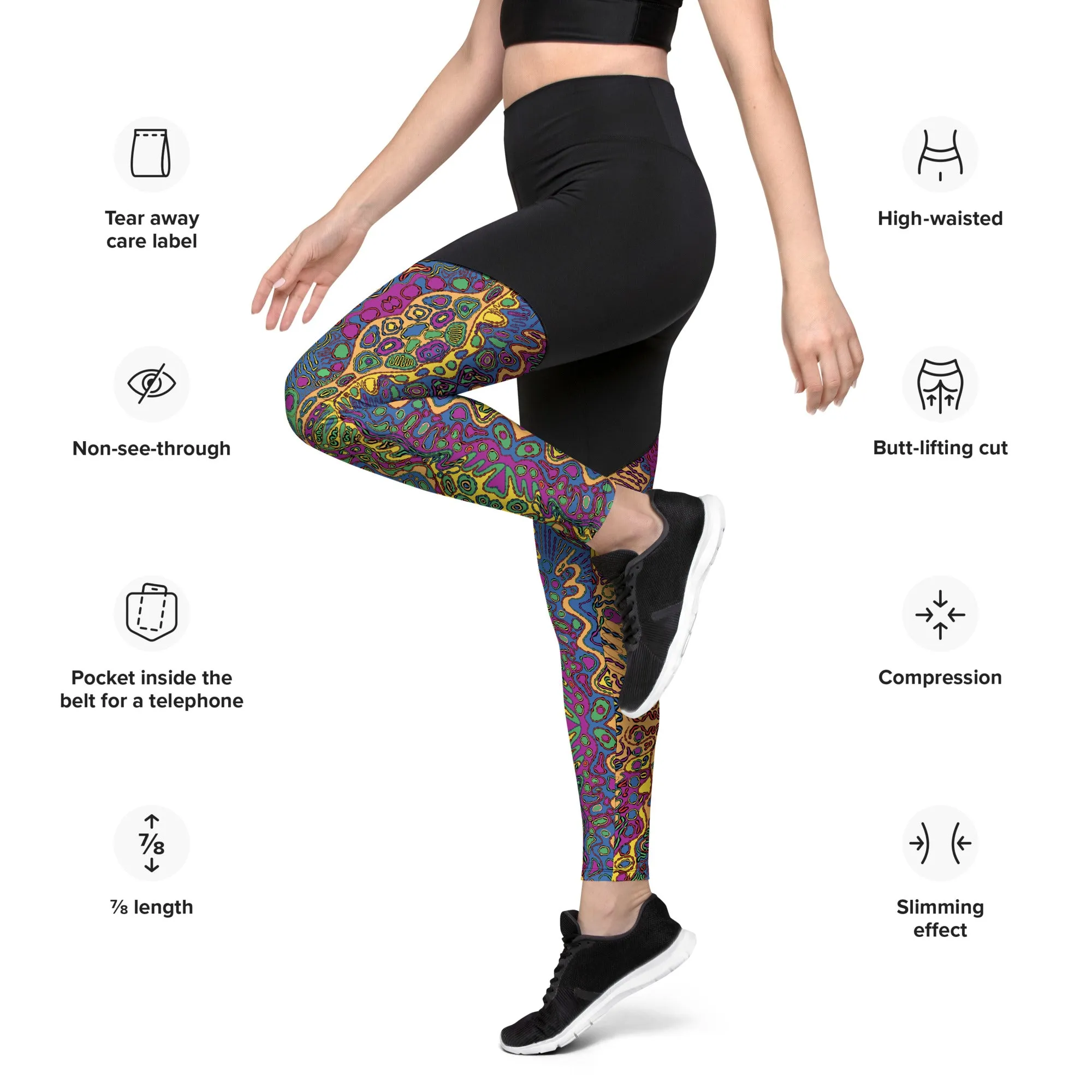 Electric yellow river Sports Leggings