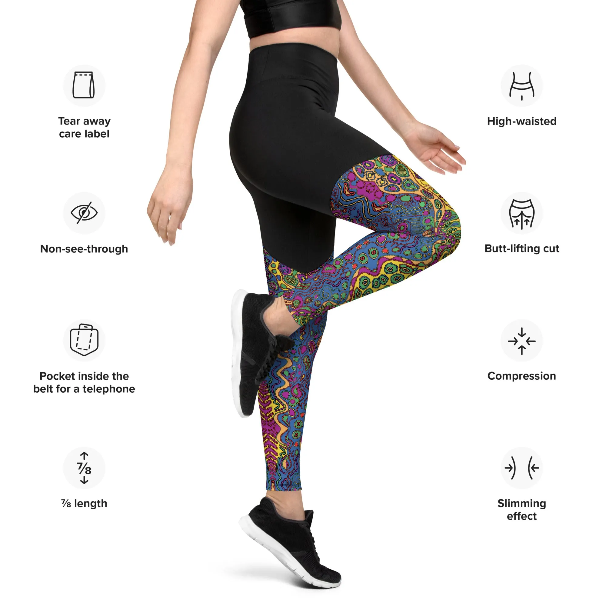 Electric yellow river Sports Leggings