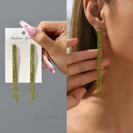 Elegant Fashion Tassel Crystal Simple Cute Long Hanging Earrings For Women