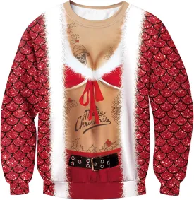 For G and PL Unisex Christmas Ugly Funny 3D Print Sweatshirt Crew Neck Pullover