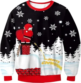 For G and PL Unisex Christmas Ugly Funny 3D Print Sweatshirt Crew Neck Pullover