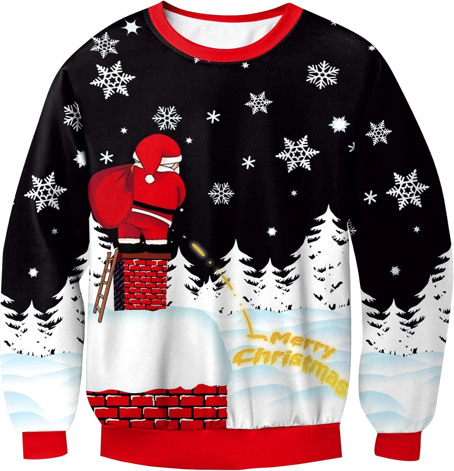 For G and PL Unisex Christmas Ugly Funny 3D Print Sweatshirt Crew Neck Pullover