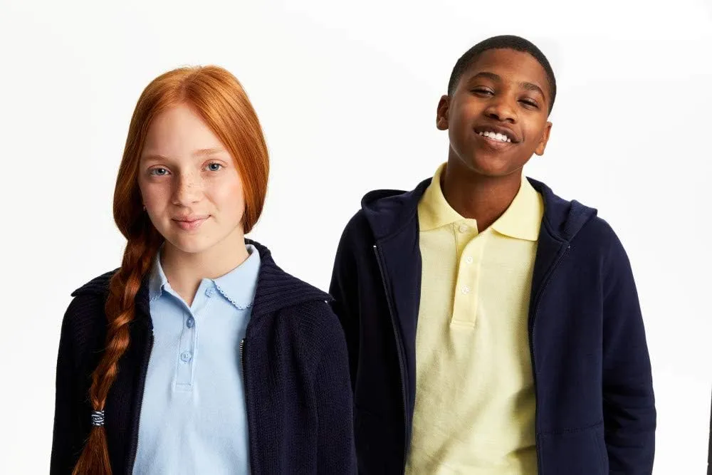 French Toast Girls' Short Sleeve Picot Collar Polo School Uniform Shirt (Standard and Plus)