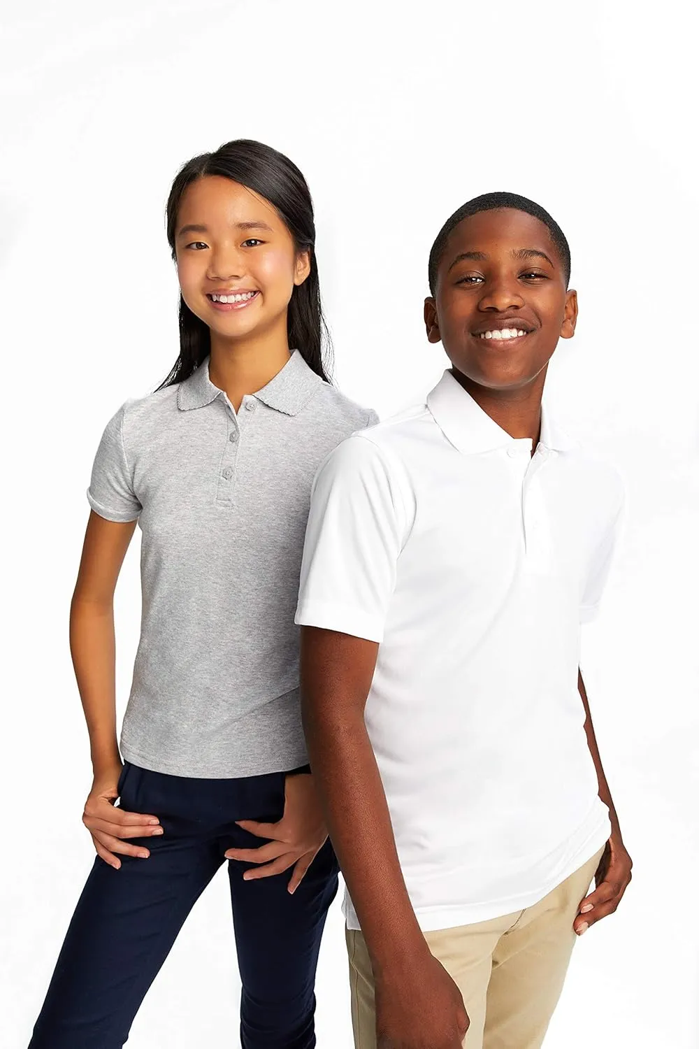 French Toast Girls' Short Sleeve Picot Collar Polo School Uniform Shirt (Standard and Plus)