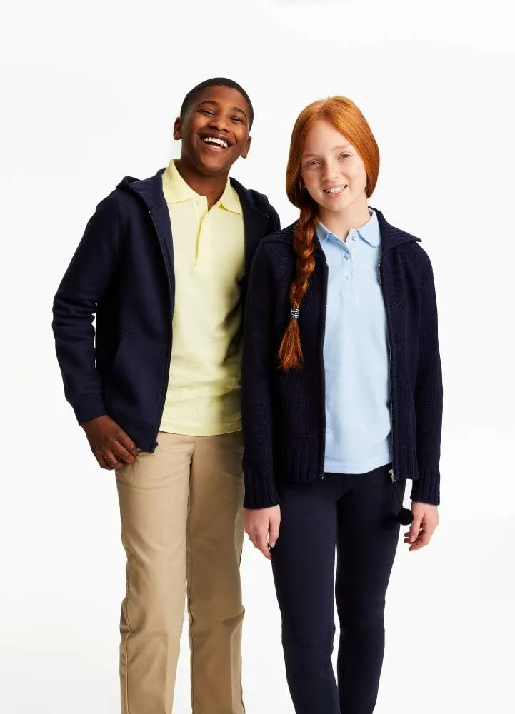 French Toast Girls' Short Sleeve Picot Collar Polo School Uniform Shirt (Standard and Plus)