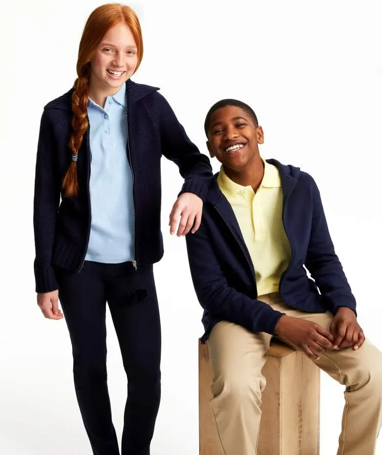 French Toast Girls' Short Sleeve Picot Collar Polo School Uniform Shirt (Standard and Plus)