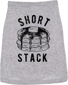 Funny Dog Shirt for Breakfast Lovers  Short Stack Pancakes Graphic Tee  Soft Cotton Pet Outfit  Foodie Dog Clothes for Small to Extra Large Dogs Light Grey, M