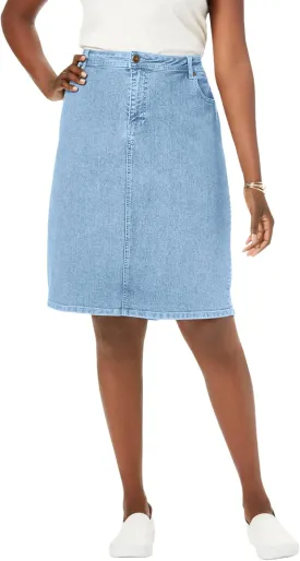 Jessica London Women's Plus Size True Fit A-line Denim Short Mini Skirt