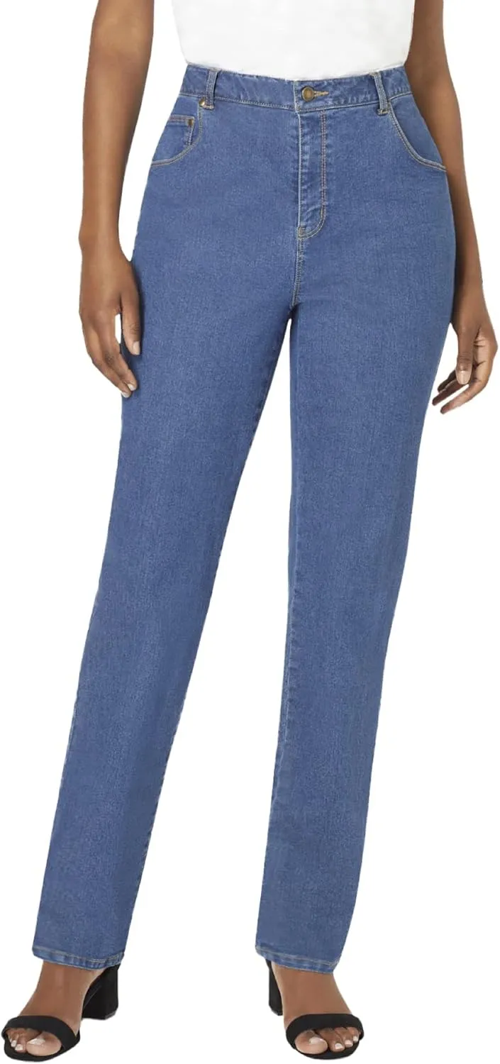 Jessica London Women's Plus Size True Fit Stretch Denim Straight Leg Jean