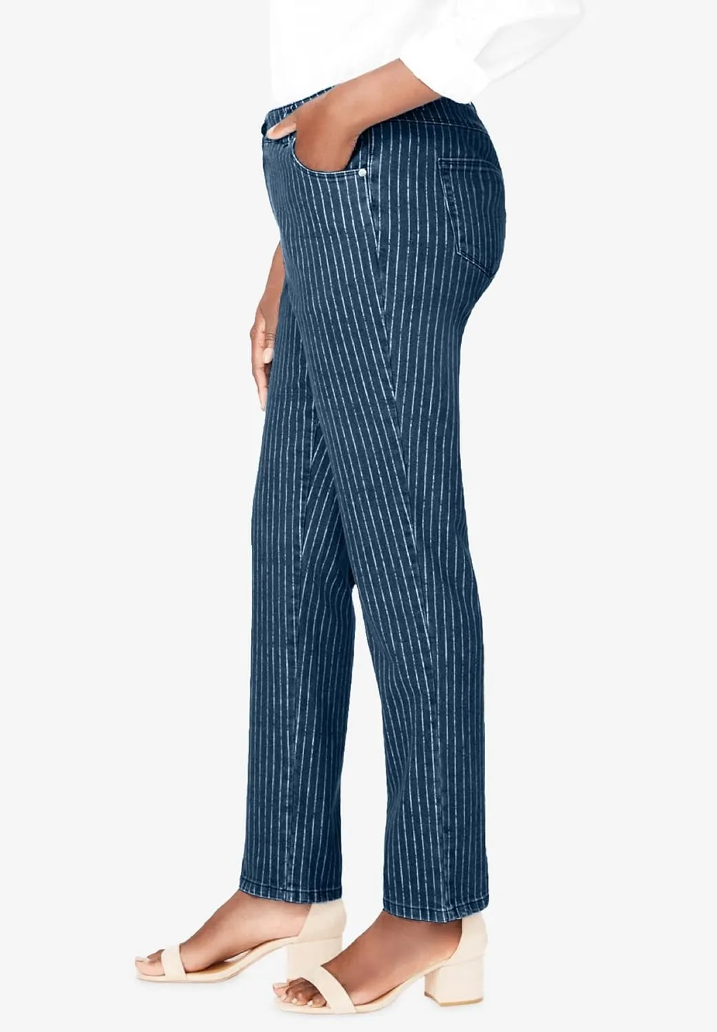 Jessica London Women's Plus Size True Fit Stretch Denim Straight Leg Jean
