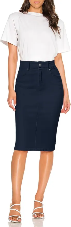 Lexi Womens Super Comfy Stretch Denim Skirt