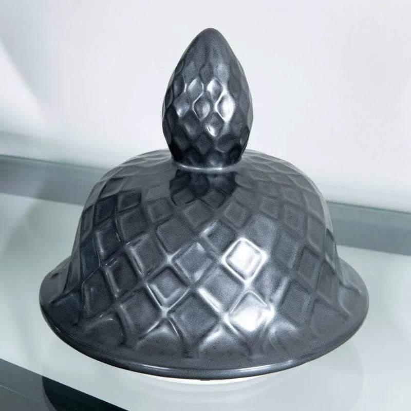 Matt Black Lattice Ginger Jar - 24"
