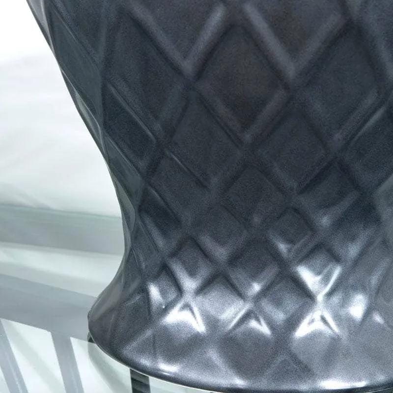 Matt Black Lattice Ginger Jar - 24"